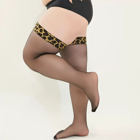 Feine Strumpfhose mit Leopardenmuster (3 Paar) - B - XL - image 0