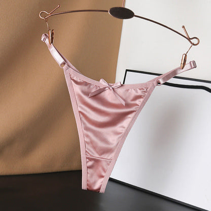 Seidige Satin-Tangas mit Schleife (4er-Pack) - Rosa - L - image 15
