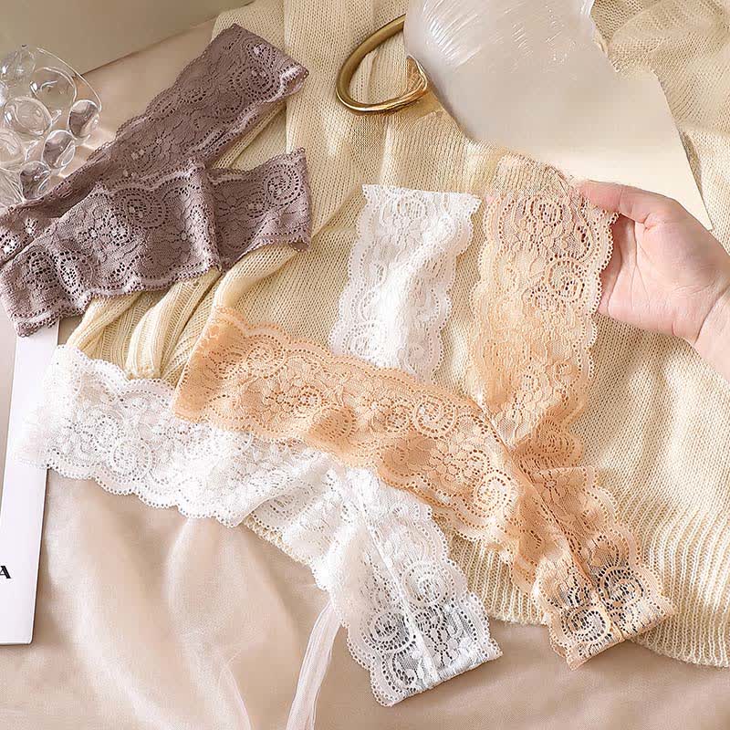 Romantische String-Tangas mit Blumenmuster und Spitze (3er-Pack) - image 7
