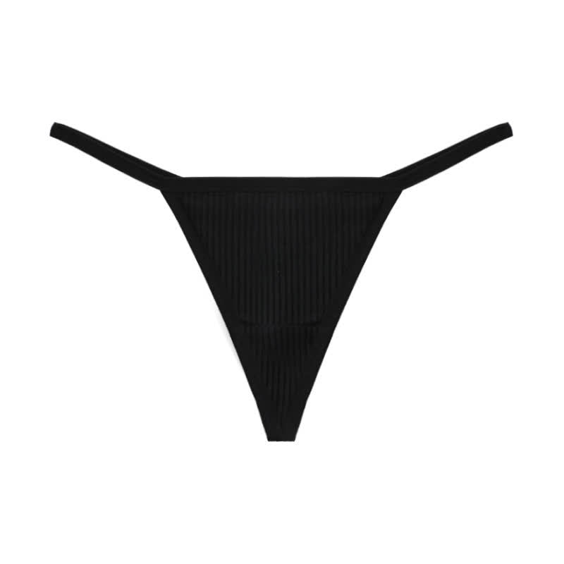 Gerippte, nahtlose String-Tangas (3er-Pack) - Schwarz - XL - image 12