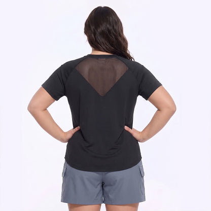 Plus Size Mesh-Rücken Aktiv-Yoga-Top - image 1