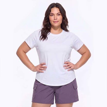 Plus Size Mesh-Rücken Aktiv-Yoga-Top - Weiß - 5XL - image 5