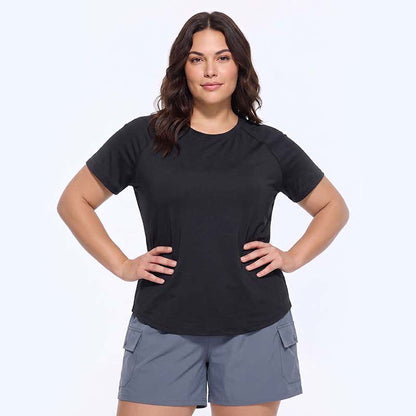 Plus Size Mesh-Rücken Aktiv-Yoga-Top - Schwarz - 5XL - image 0