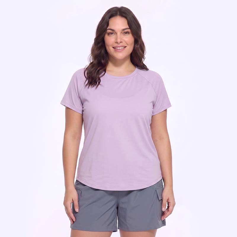 Plus Size Mesh-Rücken Aktiv-Yoga-Top - Lila - 5XL - image 3