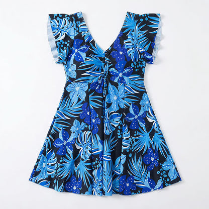 Tropisches Blumen-Cover-Up-Badekleid - image 13