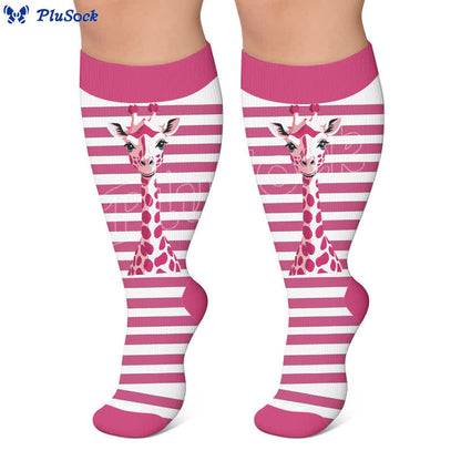 Kompressionsstrümpfe mit Zebra-Schleifenmuster in Übergröße - image 7