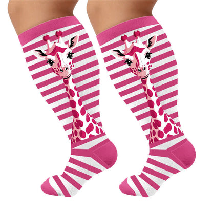 Kompressionsstrümpfe mit Zebra-Schleifenmuster in Übergröße - image 10