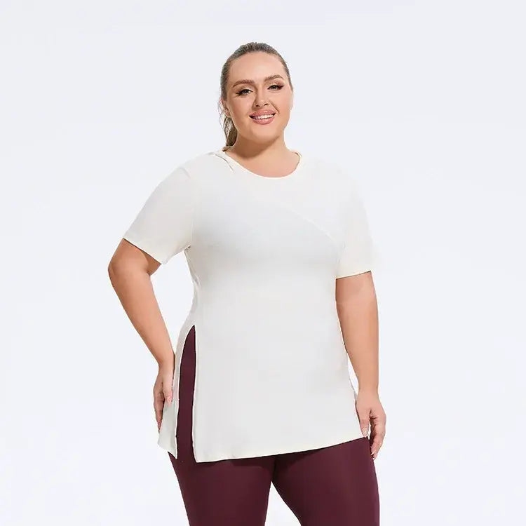 Plus Size Top mit Seitenschlitz für jeden Tag - image 0