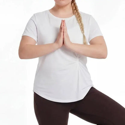 Plus Size T-Shirt mit Raffung an der Seite - image 4