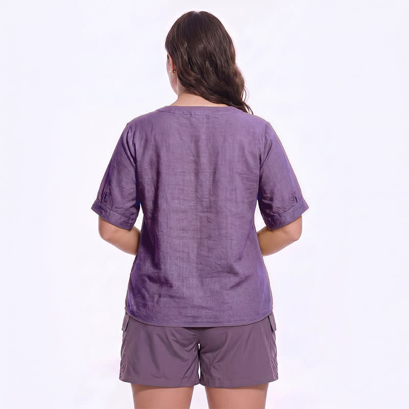 Bestickte, lässige Bluse in Übergröße - image 1