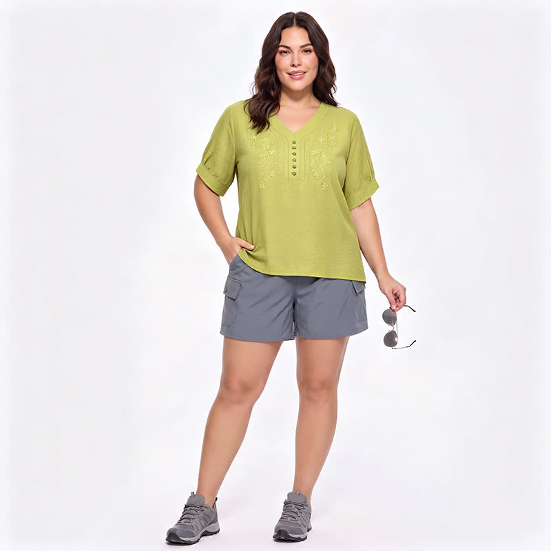 Bestickte, lässige Bluse in Übergröße - image 14