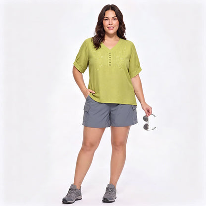 Bestickte, lässige Bluse in Übergröße - image 14
