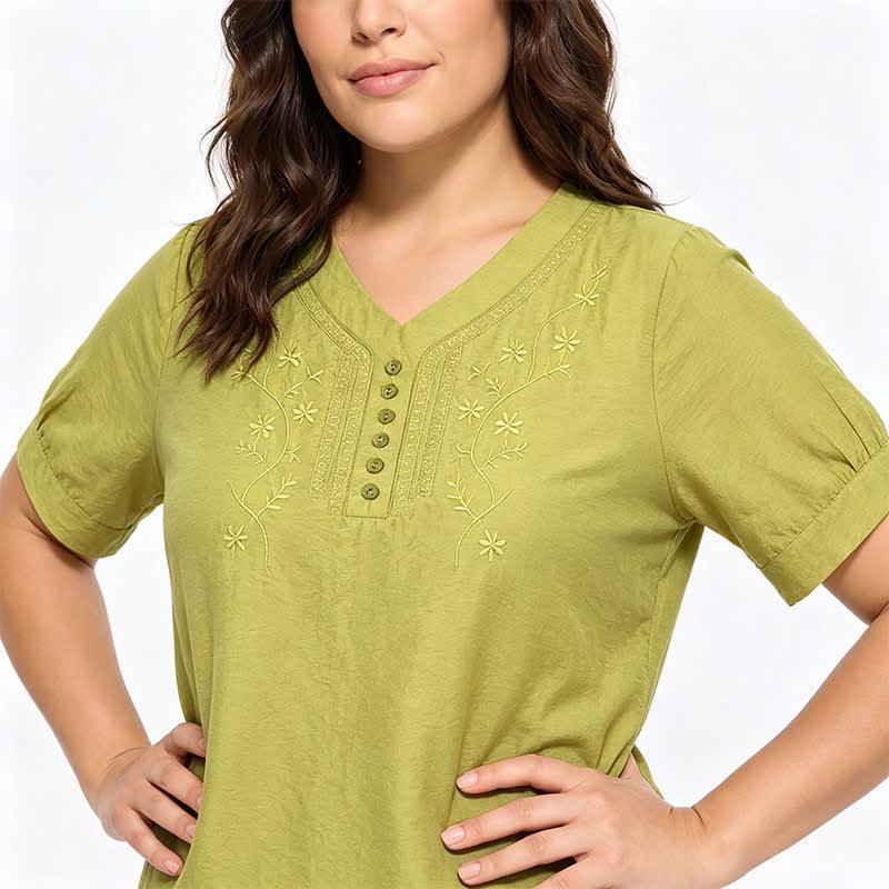 Bestickte, lässige Bluse in Übergröße - image 15