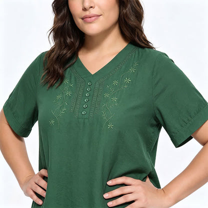 Bestickte, lässige Bluse in Übergröße - image 11