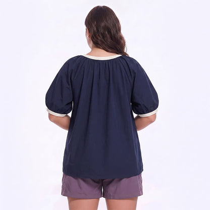 Lässige Bluse mit Kontrastbesatz für jeden Tag - image 5
