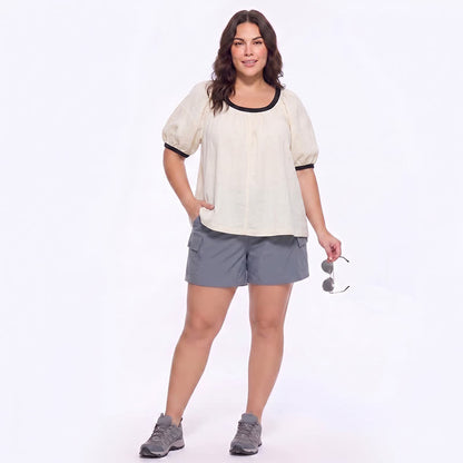 Lässige Bluse mit Kontrastbesatz für jeden Tag - image 2