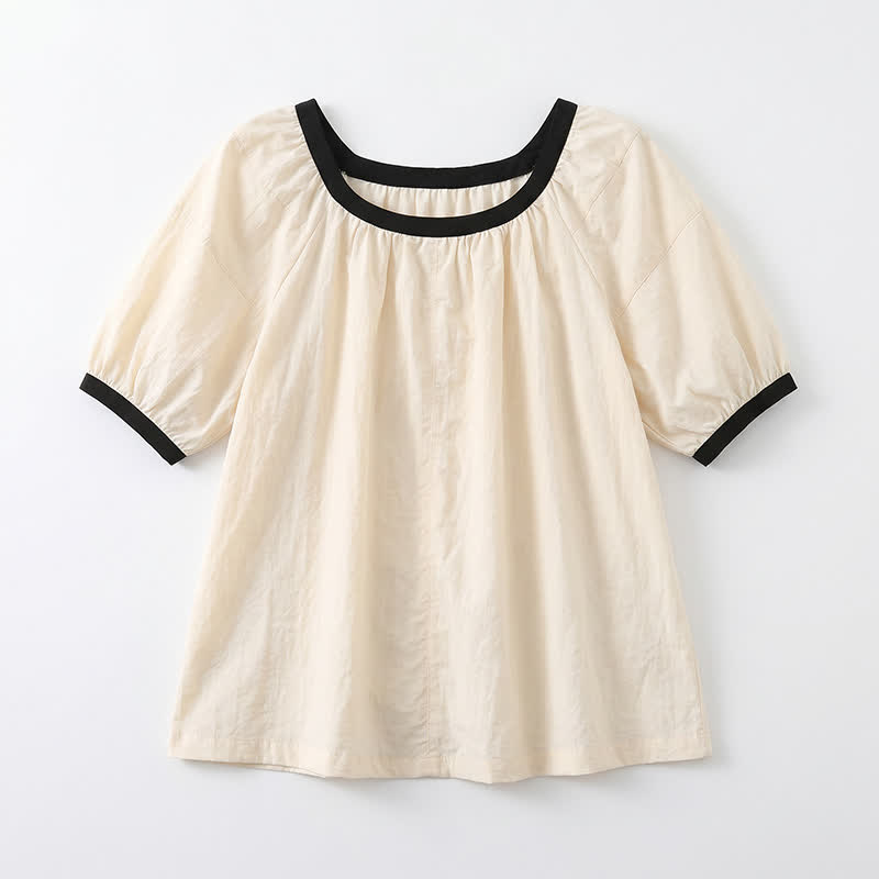 Lässige Bluse mit Kontrastbesatz für jeden Tag - image 8
