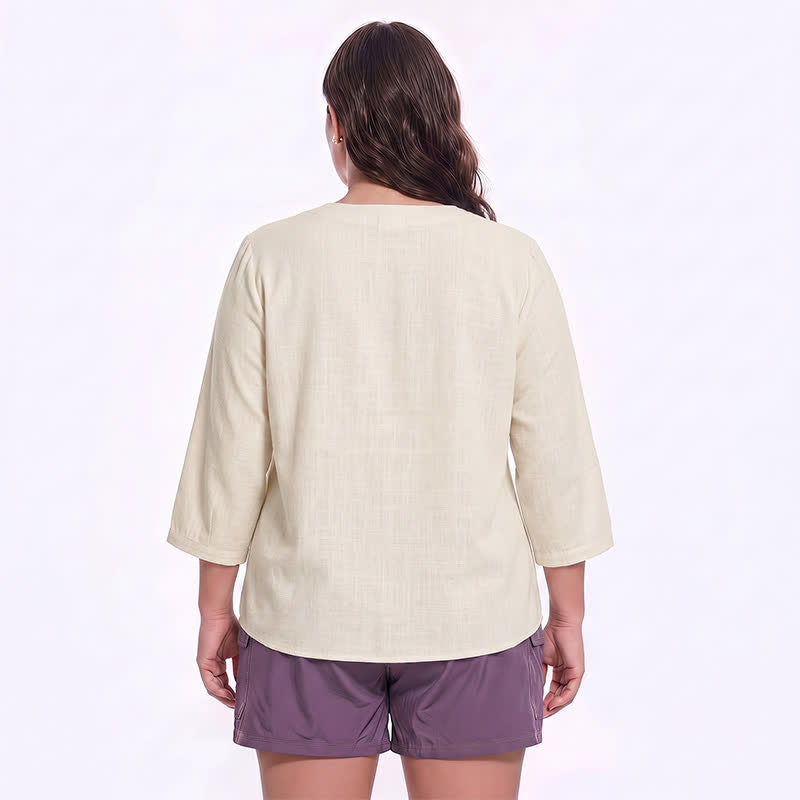 Bluse mit Blumenmuster und eckigem Ausschnitt in Übergröße - image 5