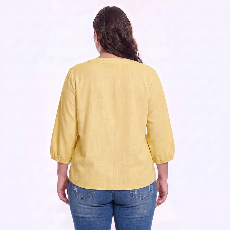 Bluse mit Blumenmuster und eckigem Ausschnitt in Übergröße - image 1