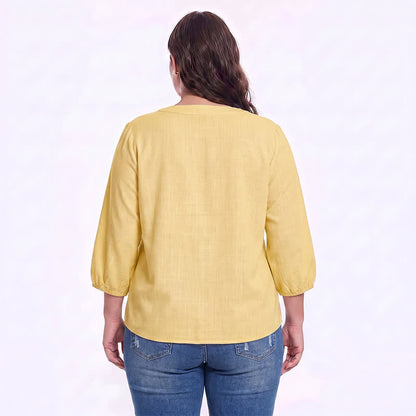 Bluse mit Blumenmuster und eckigem Ausschnitt in Übergröße - image 1