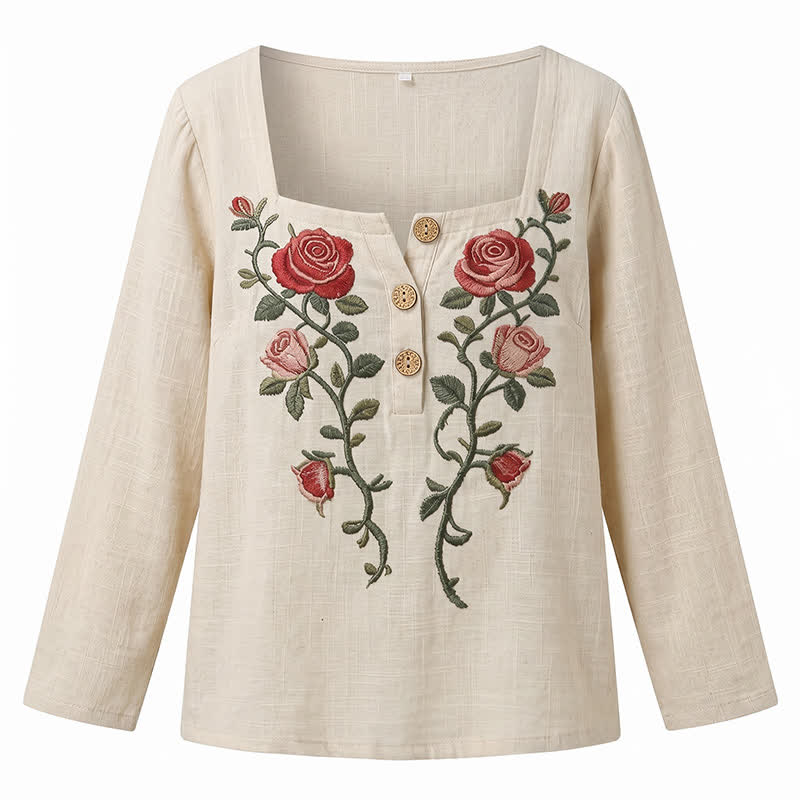 Bluse mit Blumenmuster und eckigem Ausschnitt in Übergröße - image 25