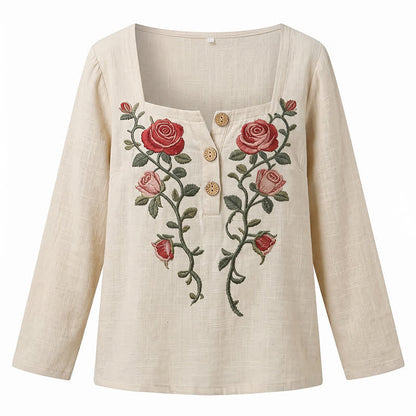 Bluse mit Blumenmuster und eckigem Ausschnitt in Übergröße - image 25