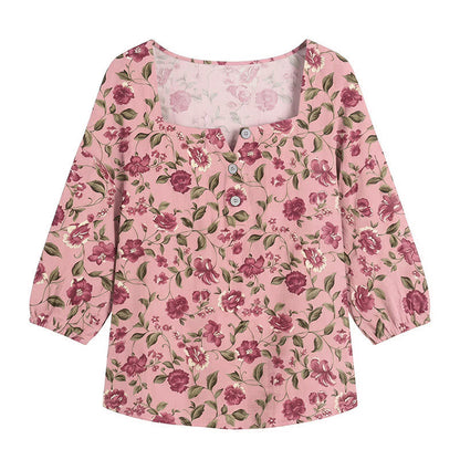 Bluse mit Blumenmuster und eckigem Ausschnitt in Übergröße - image 26