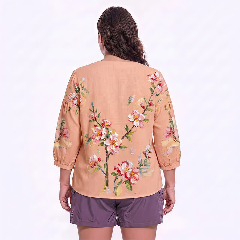 Lässige Bluse in Übergröße mit eckigem Ausschnitt und Knopfleiste - image 21