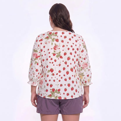 Lässige Bluse in Übergröße mit eckigem Ausschnitt und Knopfleiste - image 17