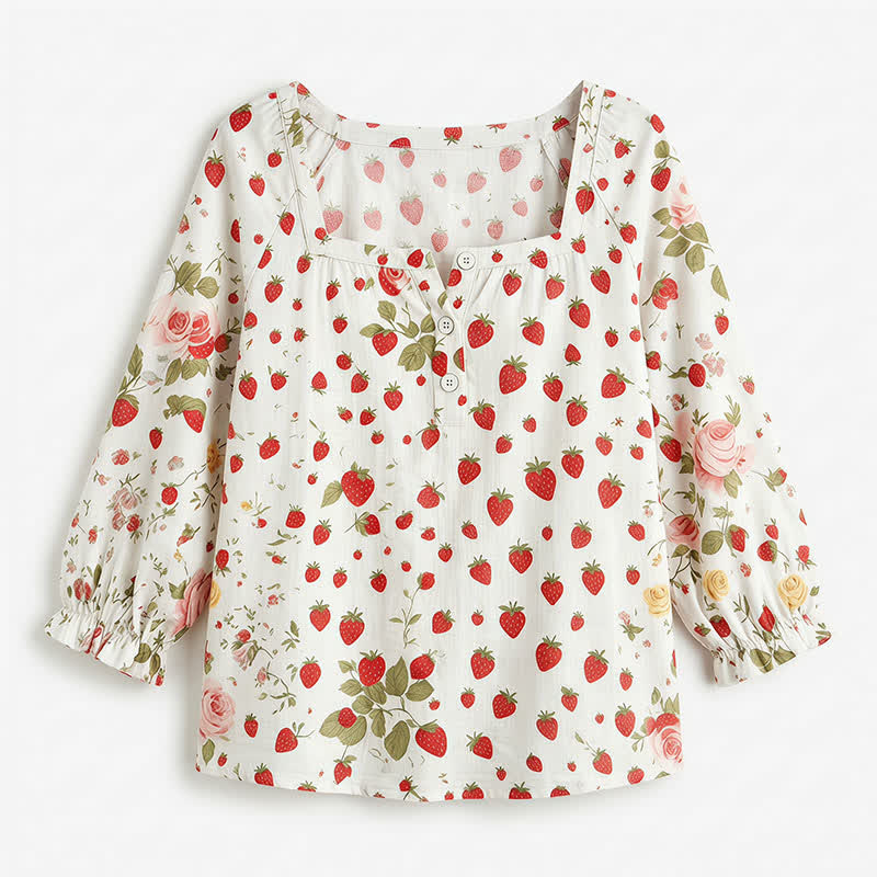 Lässige Bluse in Übergröße mit eckigem Ausschnitt und Knopfleiste - image 27
