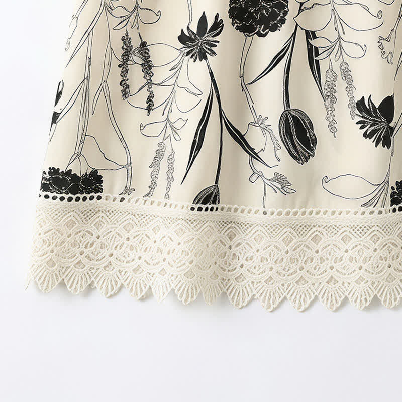 Vintage Bluse mit floraler Spitze und eckigem Ausschnitt - image 10