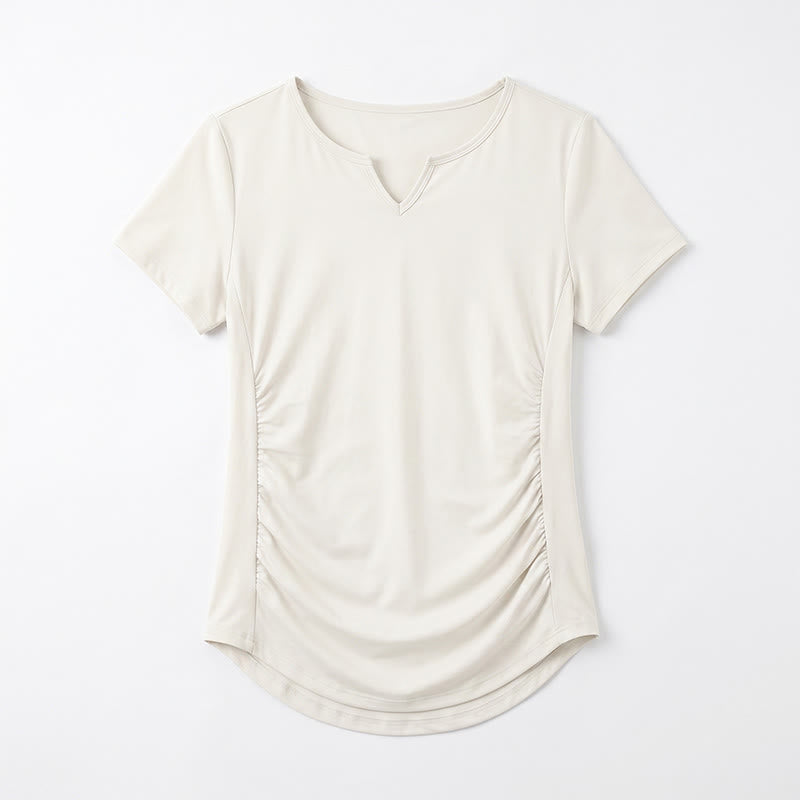 Sportshirt mit V-Ausschnitt und Raffung in Übergröße - image 12