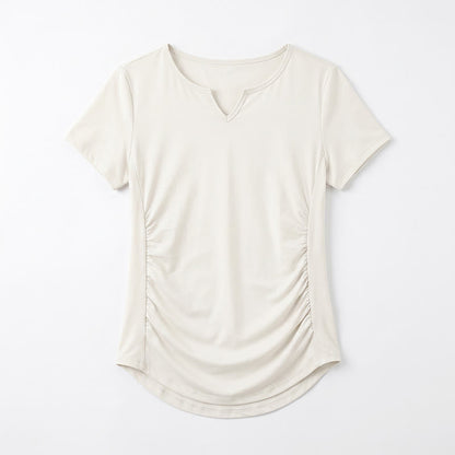 Sportshirt mit V-Ausschnitt und Raffung in Übergröße - image 12