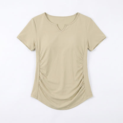 Sportshirt mit V-Ausschnitt und Raffung in Übergröße - image 14