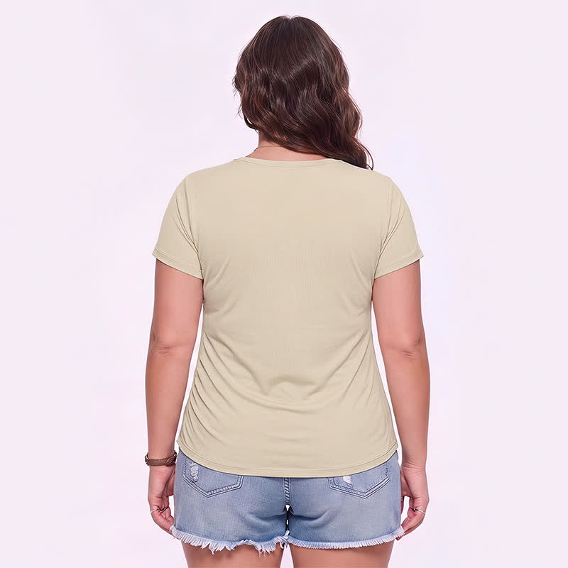 Sportshirt mit V-Ausschnitt und Raffung in Übergröße - image 1