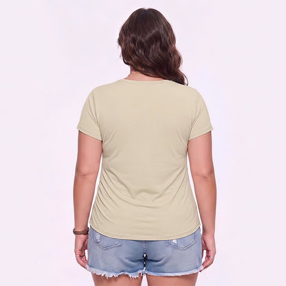 Sportshirt mit V-Ausschnitt und Raffung in Übergröße - image 1