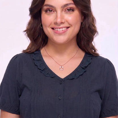 Rüschenbluse mit V-Ausschnitt und Knopfleiste für jeden Tag - image 8