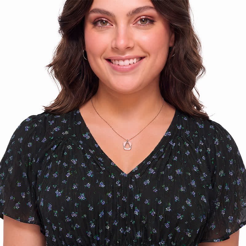 Plus Size Bluse aus Chiffon mit floralem Schößchen - image 3