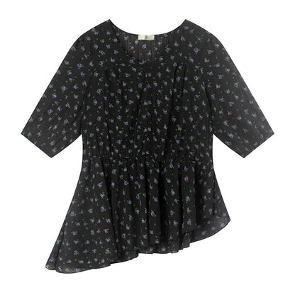 Plus Size Bluse aus Chiffon mit floralem Schößchen - image 5