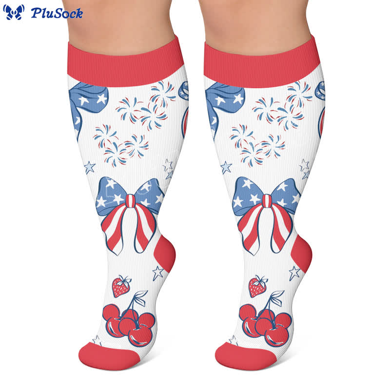 Americana Kompressionsstrümpfe in Übergröße mit Sternenstreifen - image 6