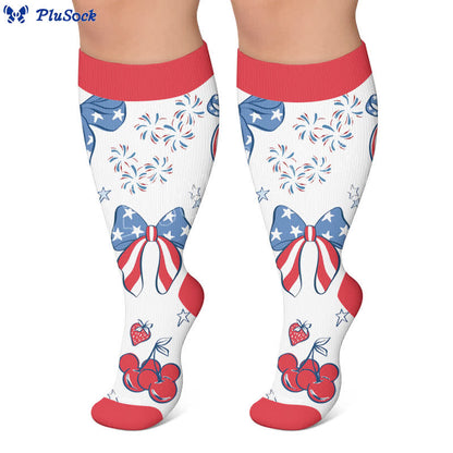Americana Kompressionsstrümpfe in Übergröße mit Sternenstreifen - image 6
