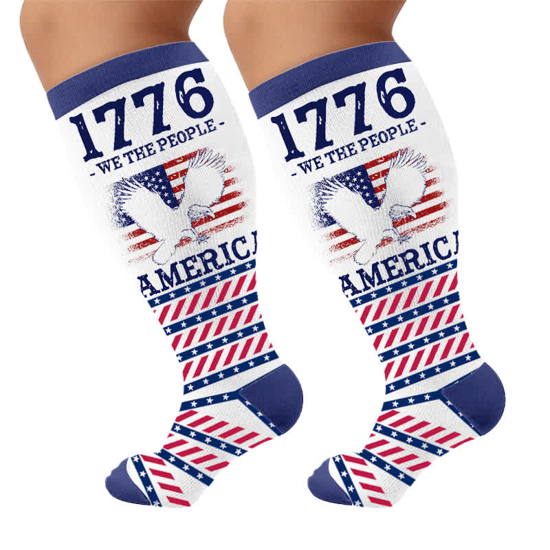 Americana Kompressionsstrümpfe in Übergröße mit Sternenstreifen - image 10