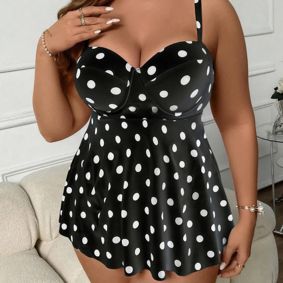 Vintage Badekleid mit Polka-Dots - image 2