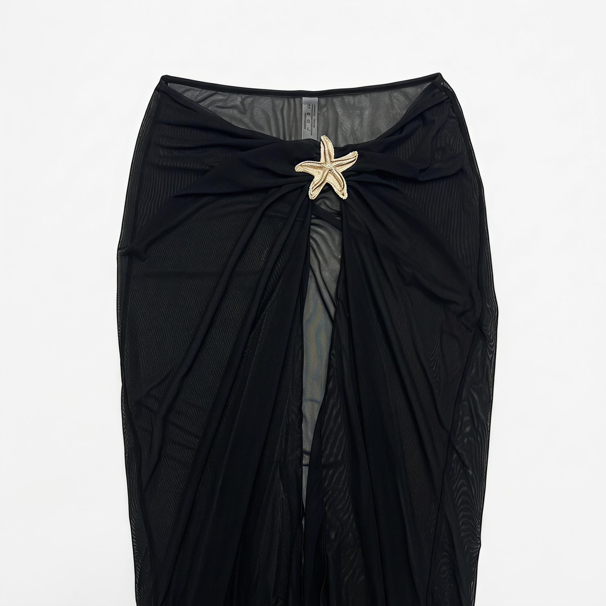 Elegante schwarze Neckholder-Bademode mit tiefem Ausschnitt und Mesh-Einsatz - image 6