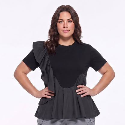 Bluse in A-Linie mit asymmetrischem Rüschendetail - image 4