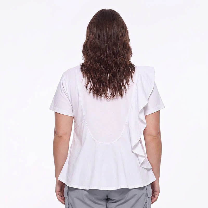 Bluse in A-Linie mit asymmetrischem Rüschendetail - image 2