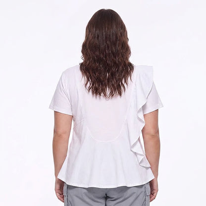 Bluse in A-Linie mit asymmetrischem Rüschendetail - image 2
