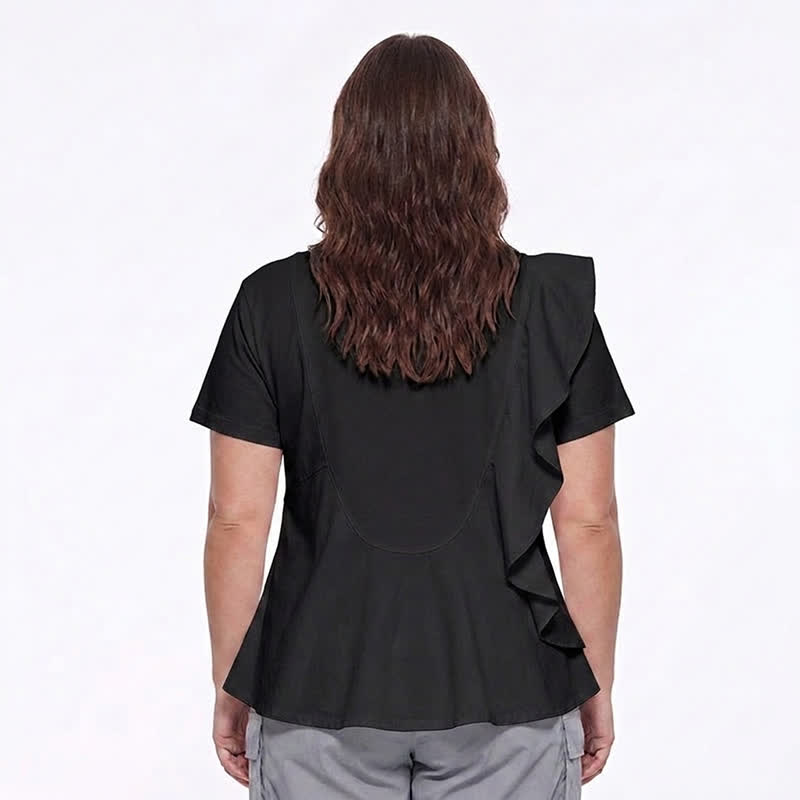 Bluse in A-Linie mit asymmetrischem Rüschendetail - image 5