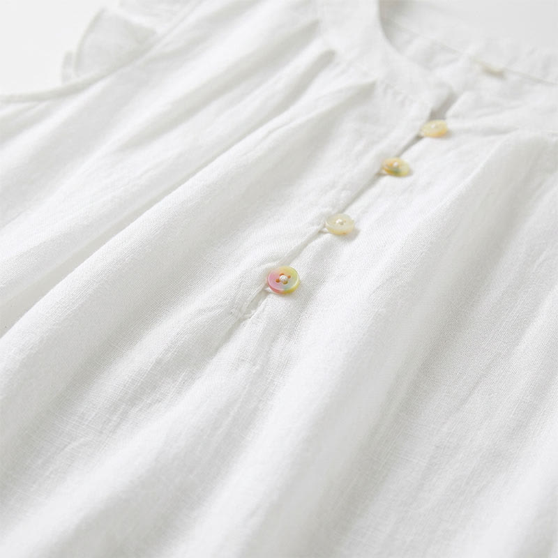 Ärmellose Bluse mit Rüschenbesatz in Übergröße - image 9