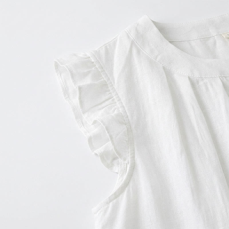 Ärmellose Bluse mit Rüschenbesatz in Übergröße - image 10